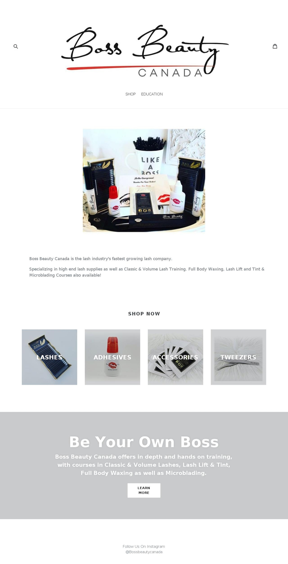 bossbeautycanada.com — Shopify storefront screenshot