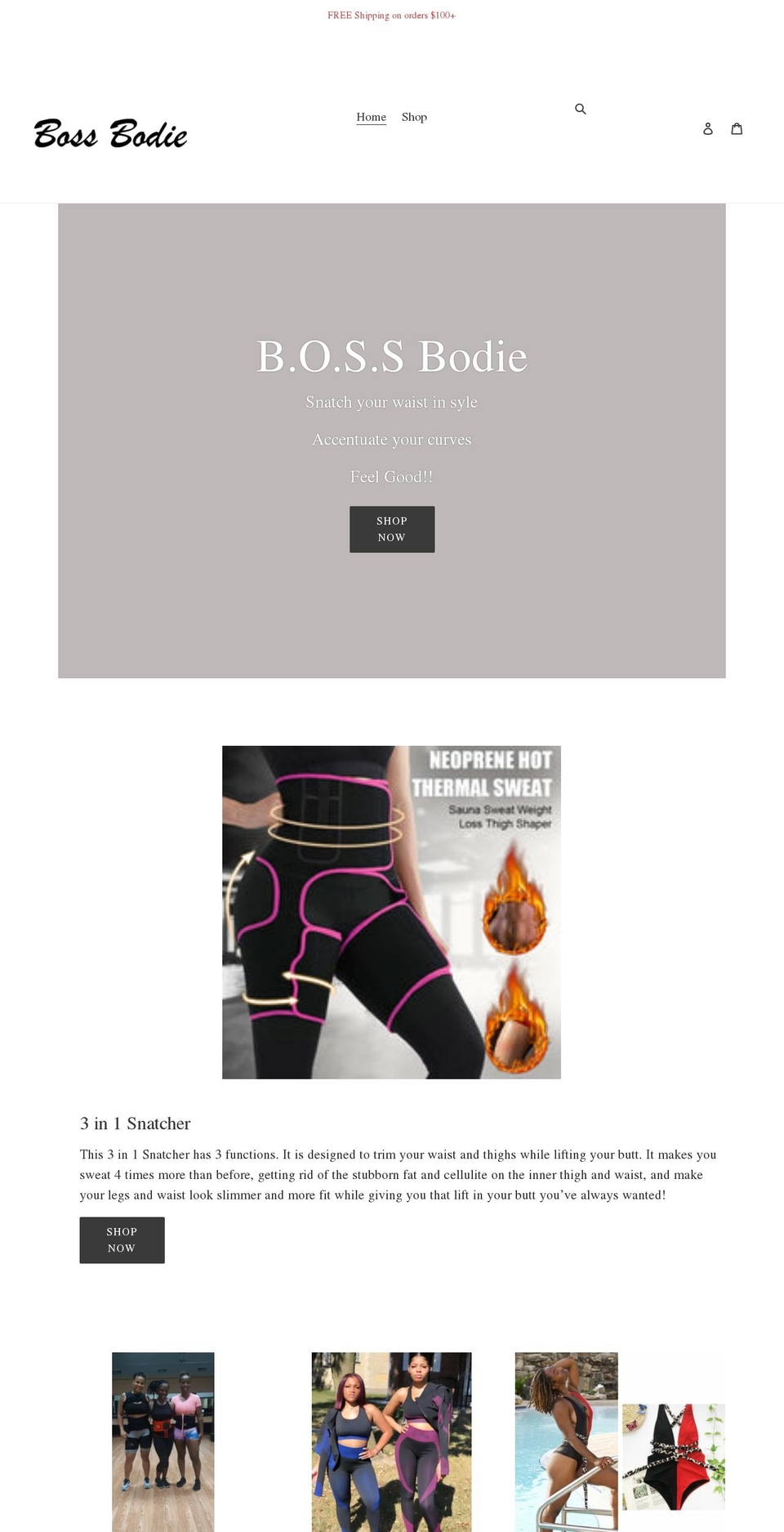 bossbodie.com shopify website screenshot