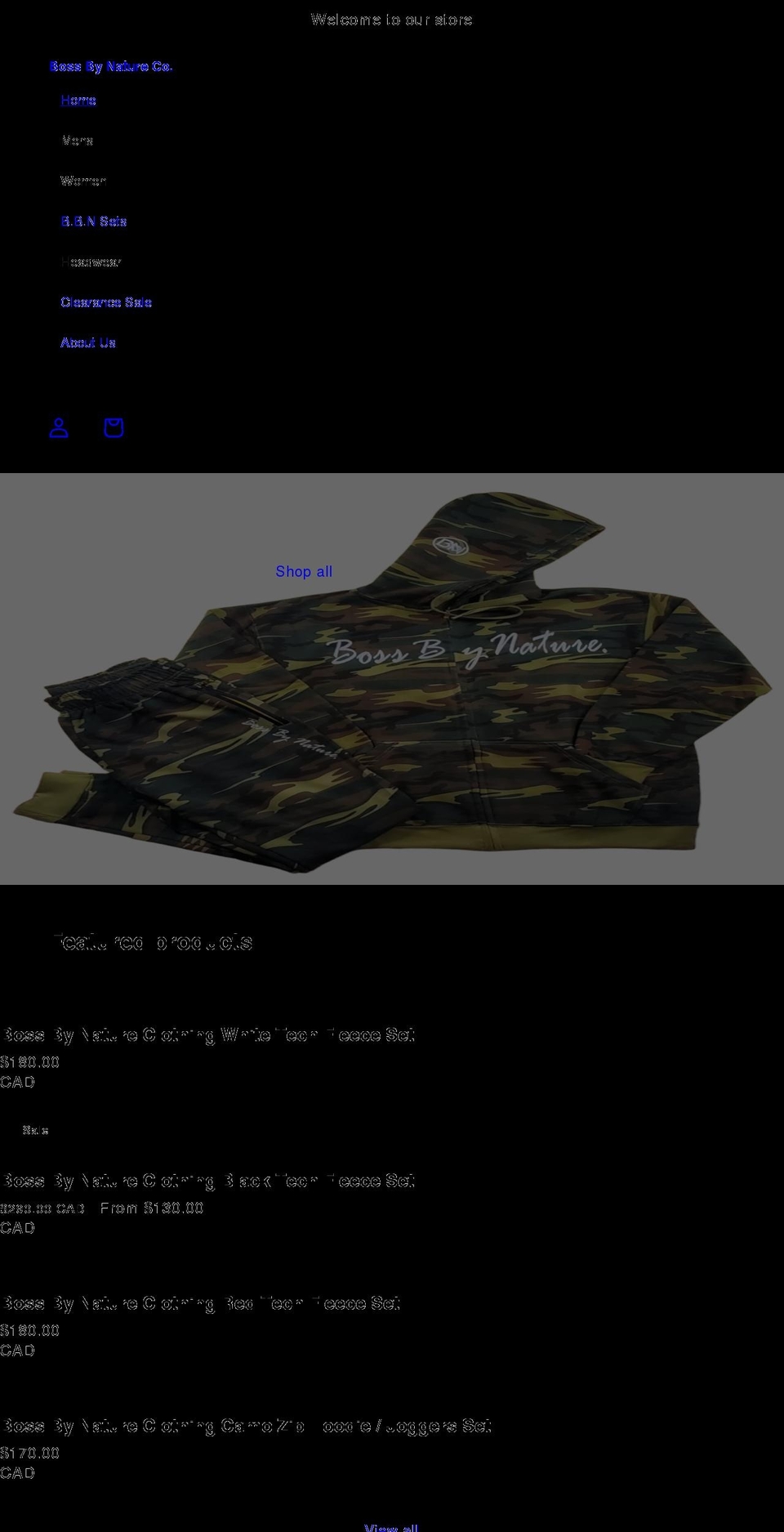 bossbynature.com shopify website screenshot