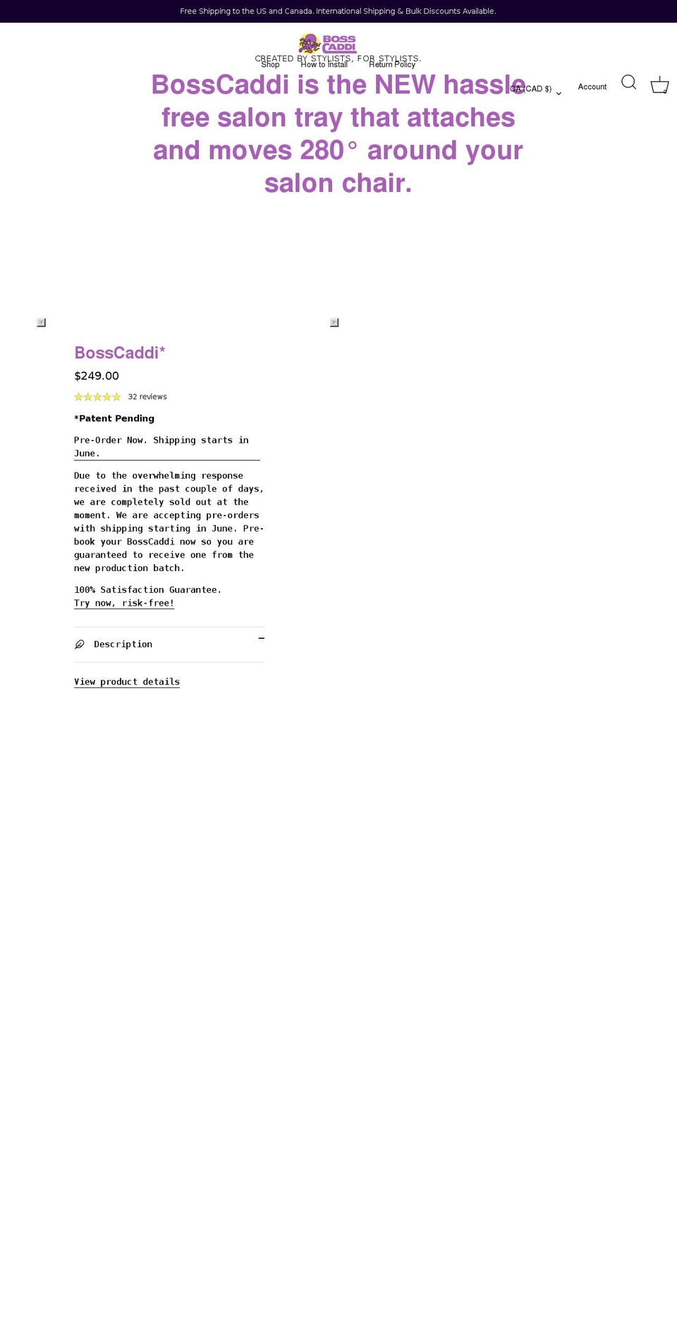 bosscaddi.com shopify website screenshot