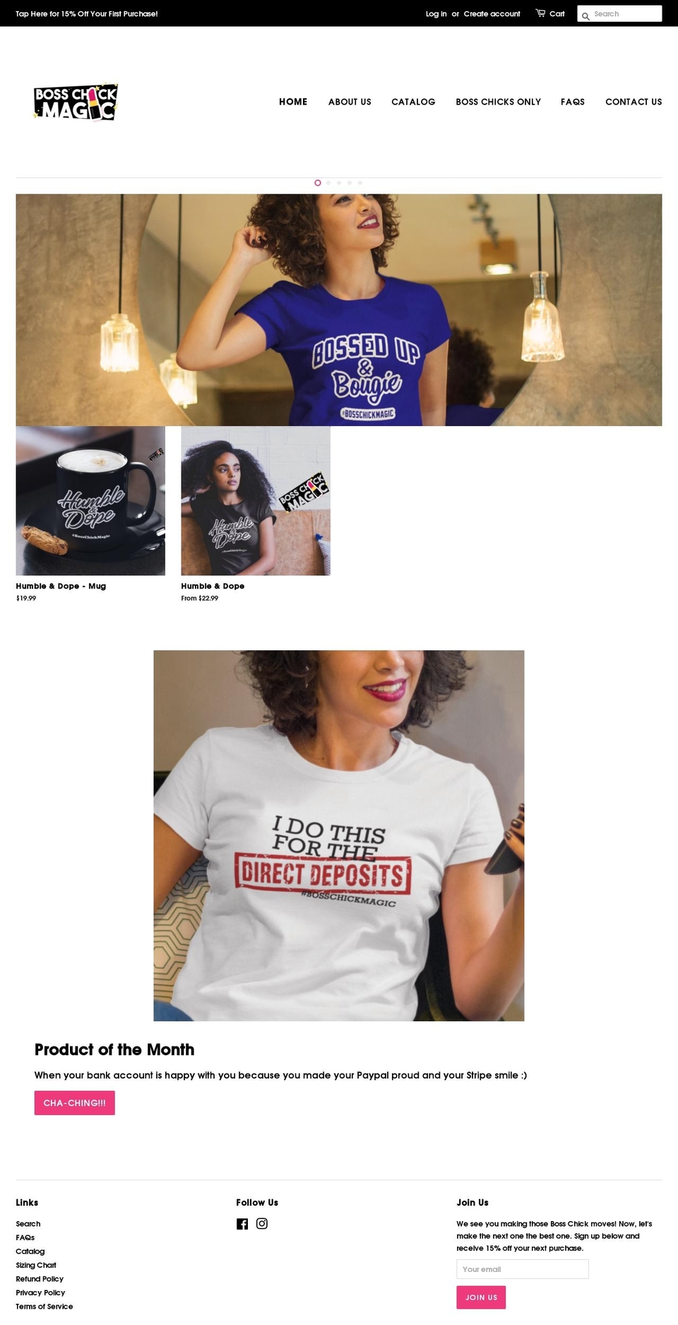 bosschickmagic.com shopify website screenshot