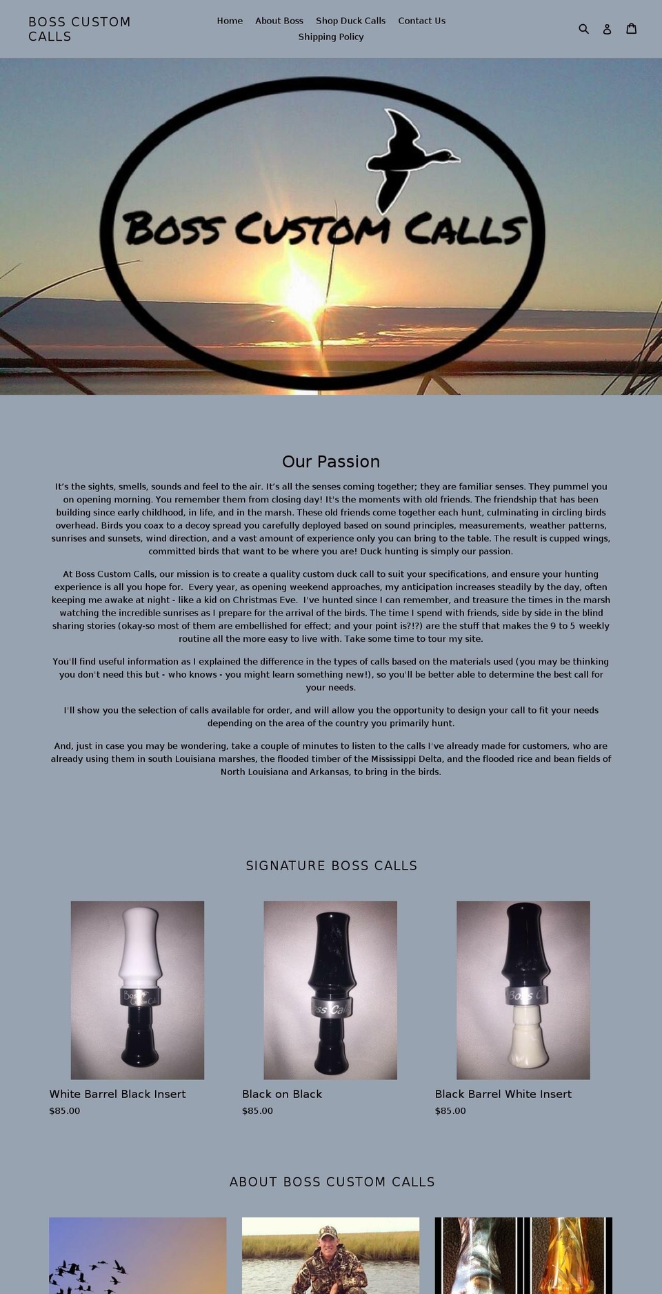 bosscustomcalls.com — Shopify storefront screenshot