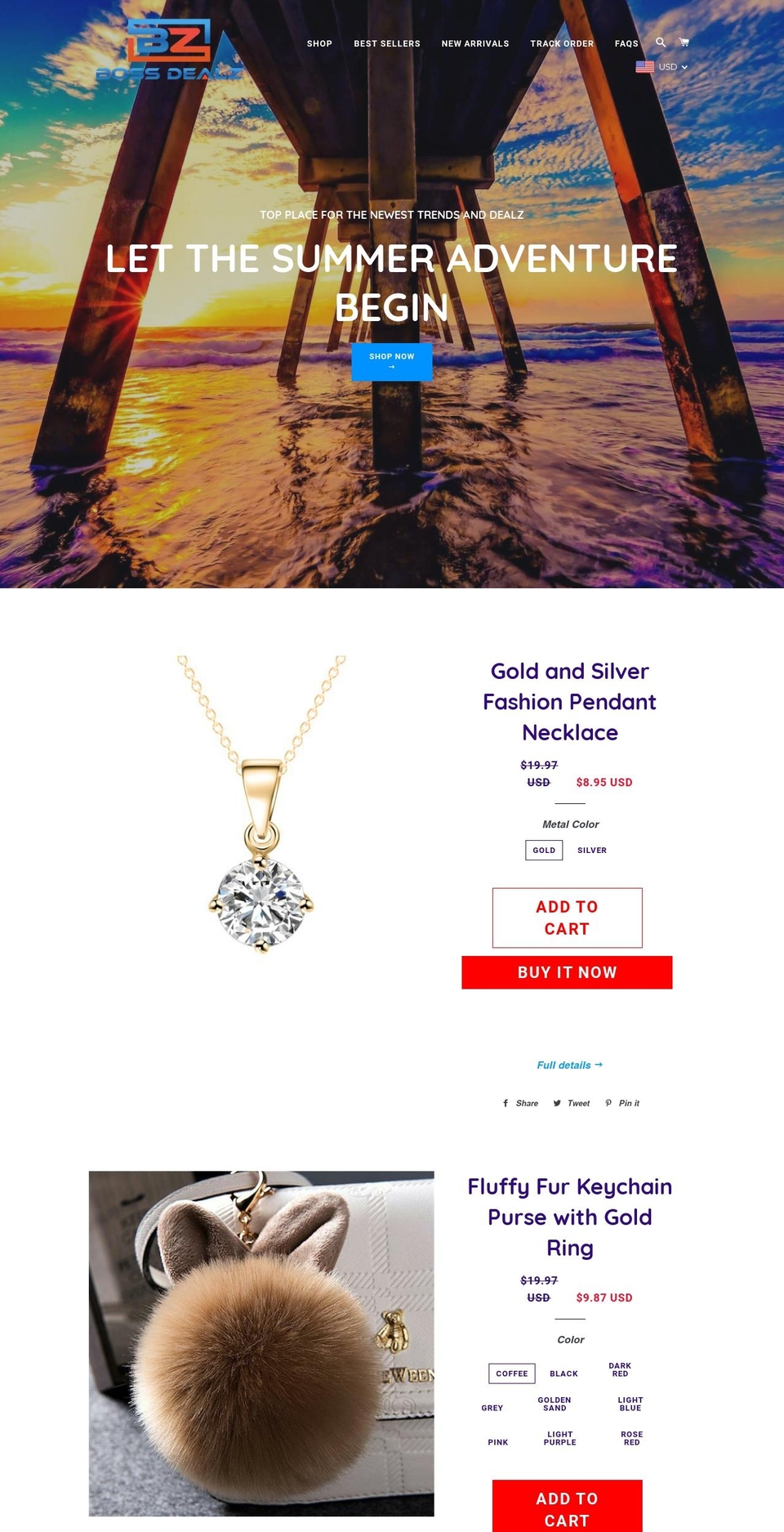 bossdealz.com — Shopify storefront screenshot