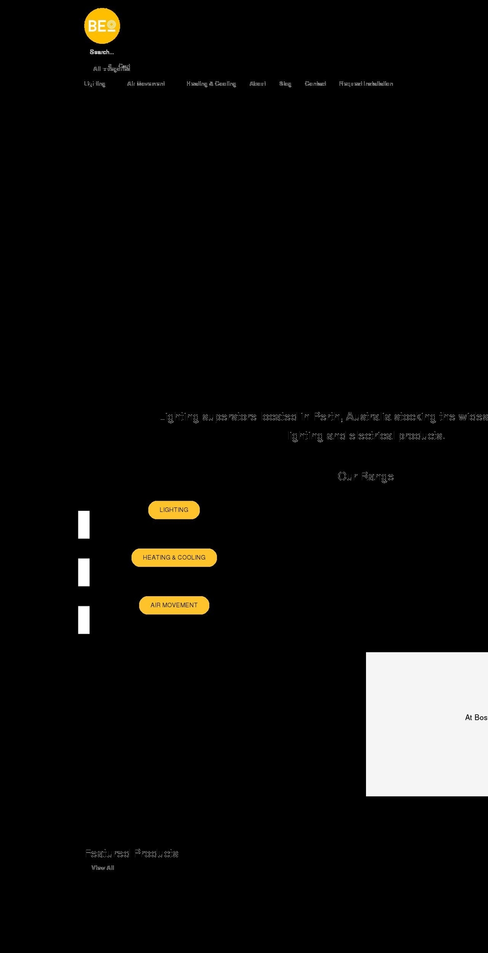 bosselectricalonline.com.au shopify website screenshot