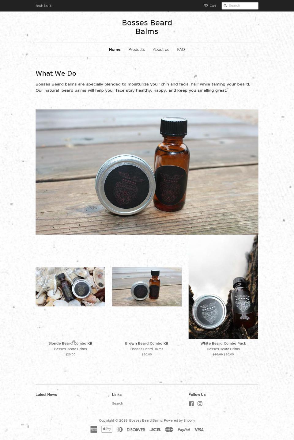bossesbeardbalm.com — Shopify storefront screenshot