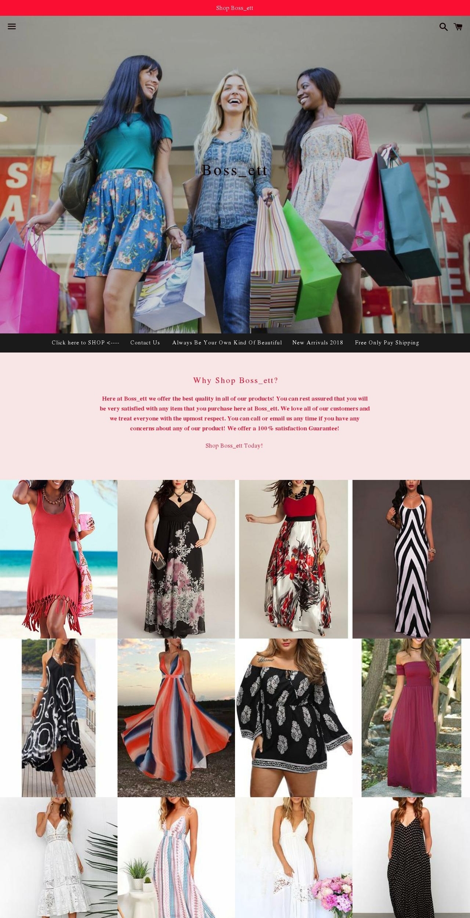 bossettworldwide.com — Shopify storefront screenshot