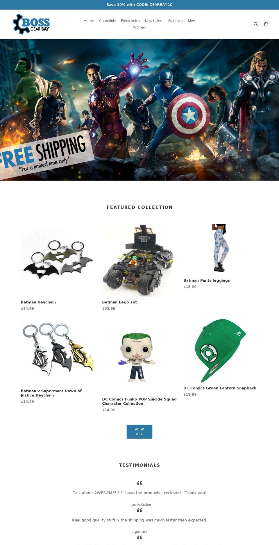 bossgearbay.com shopify website screenshot