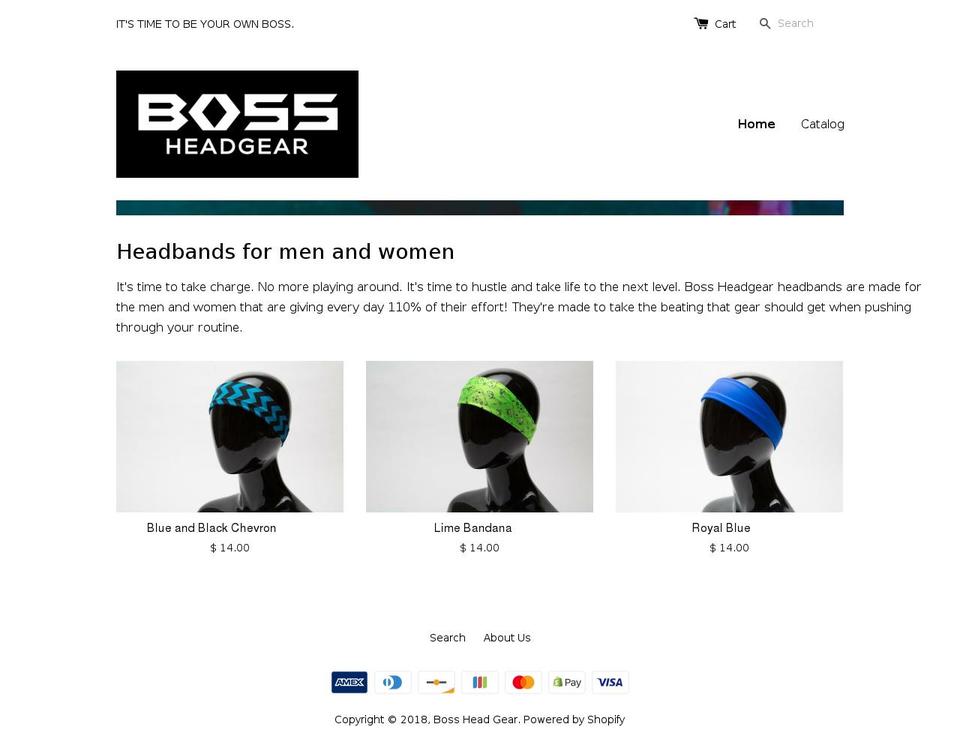 bossheadgear.com — Shopify storefront screenshot