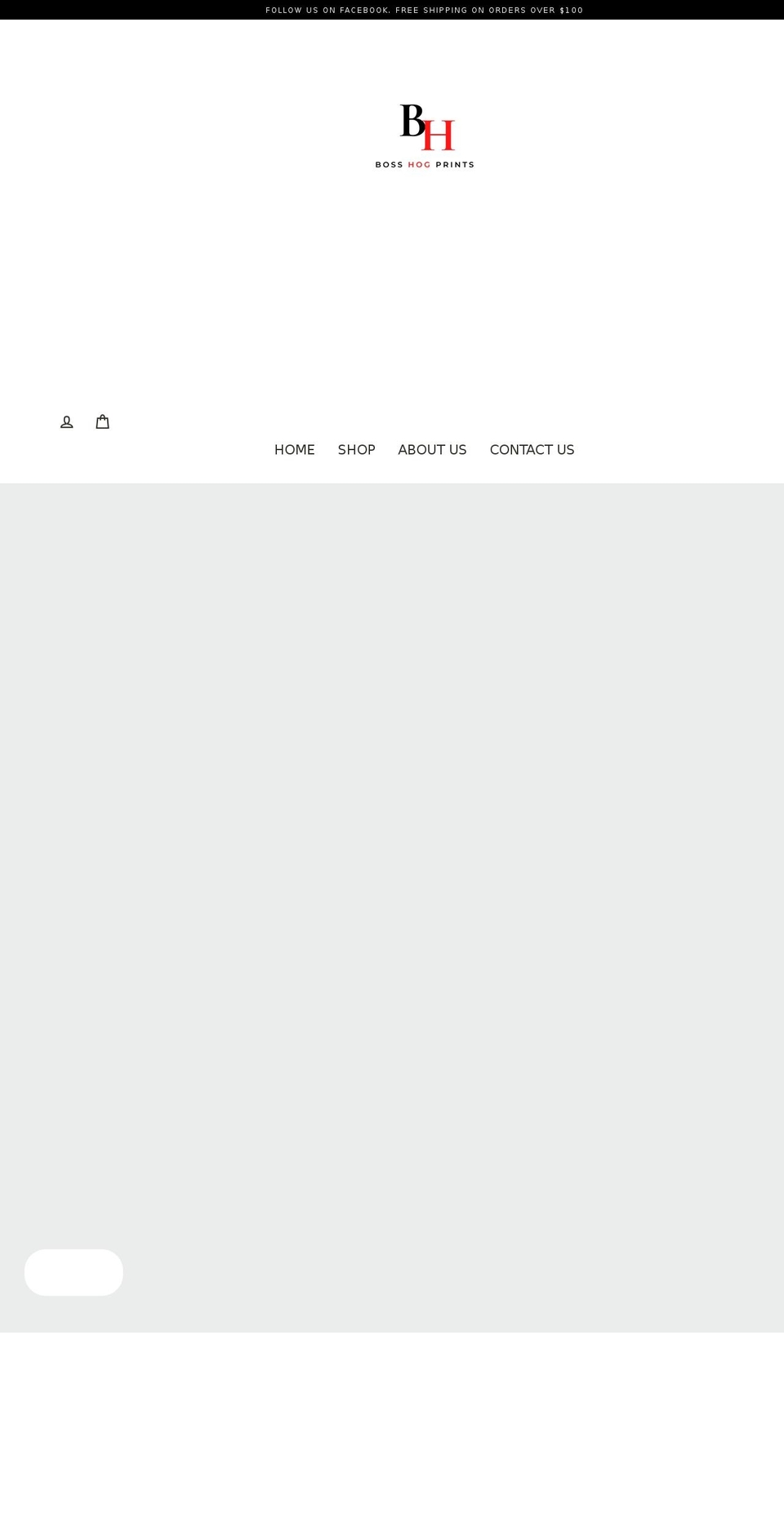 bosshogprints.com shopify website screenshot