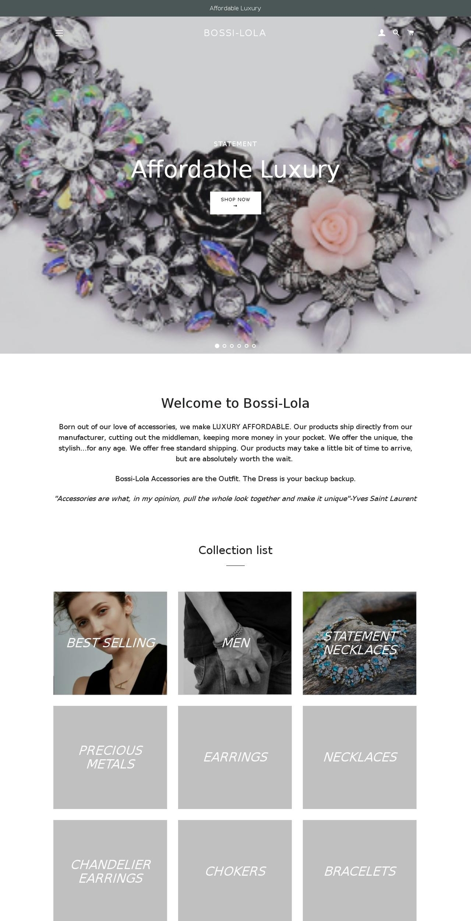 bossi-lola.com — Shopify storefront screenshot