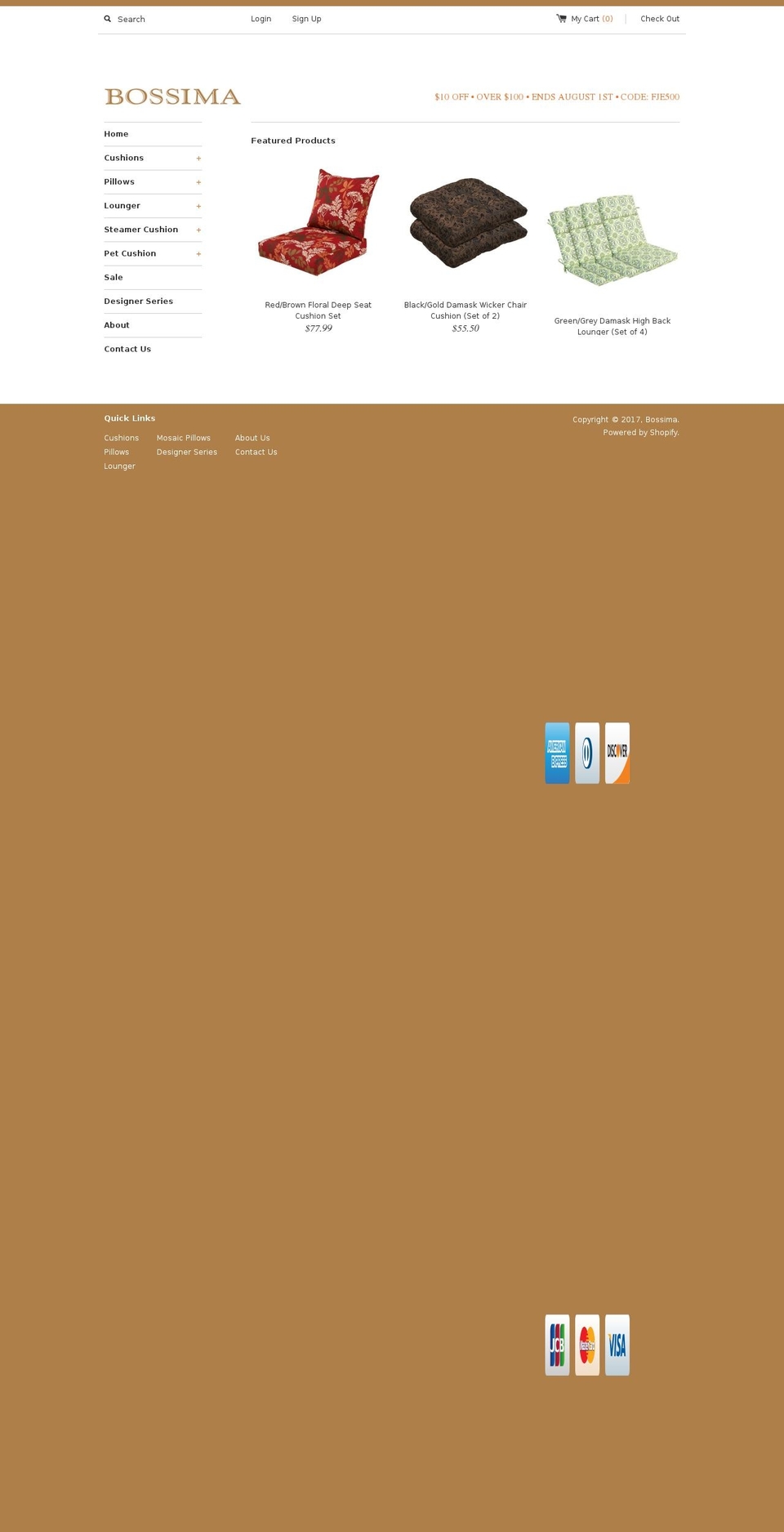 bossima.com shopify website screenshot