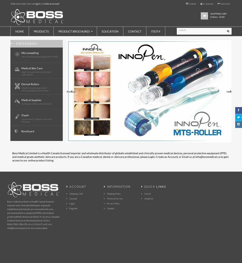 bossmedical.ca shopify website screenshot