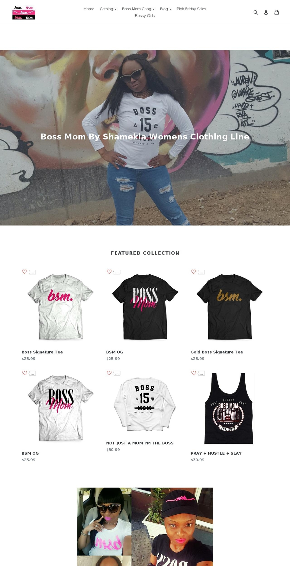 bossmombyshamekia.com — Shopify storefront screenshot