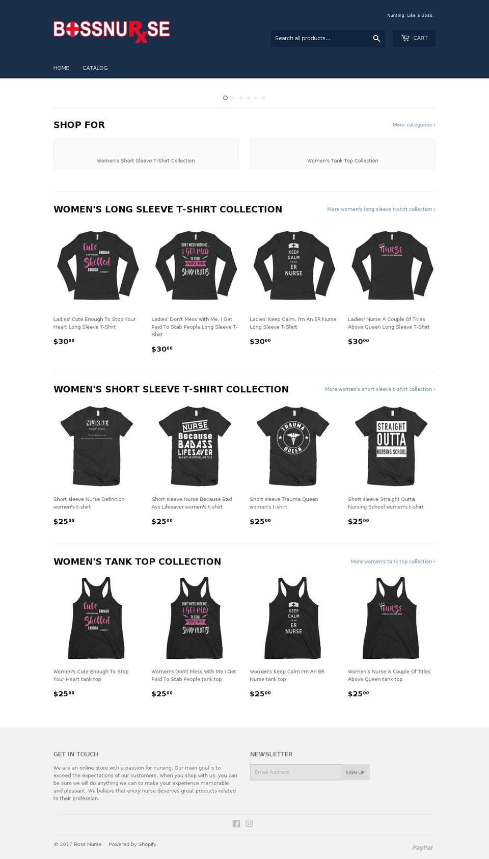 bossnurse.com shopify website screenshot