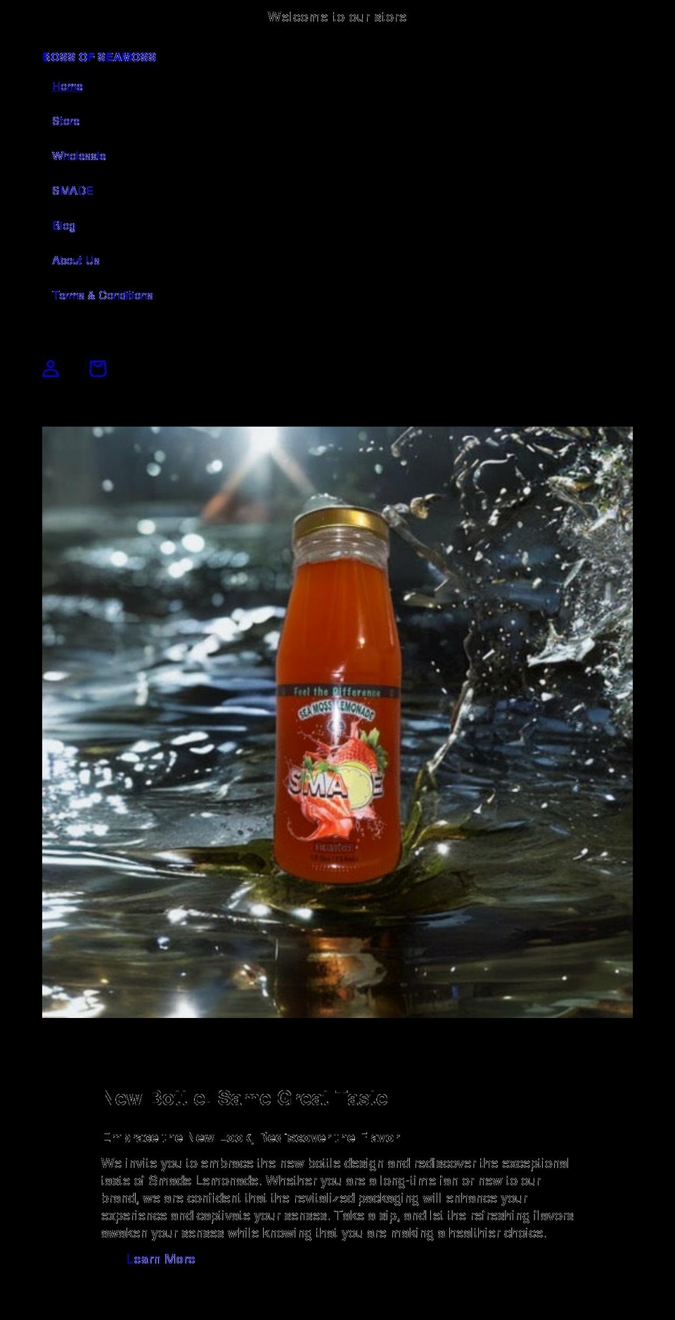 bossofseamoss.com shopify website screenshot