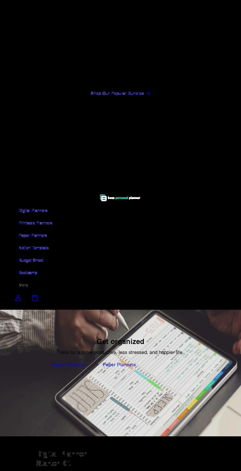 bosspersonalplanner.com shopify website screenshot