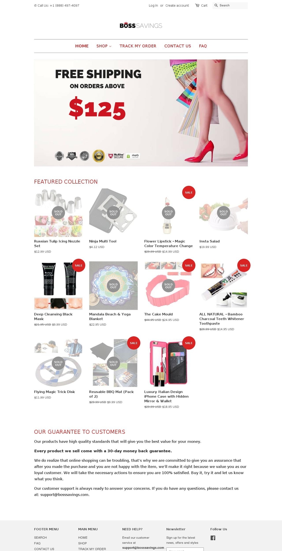 bosssavings.com — Shopify storefront screenshot
