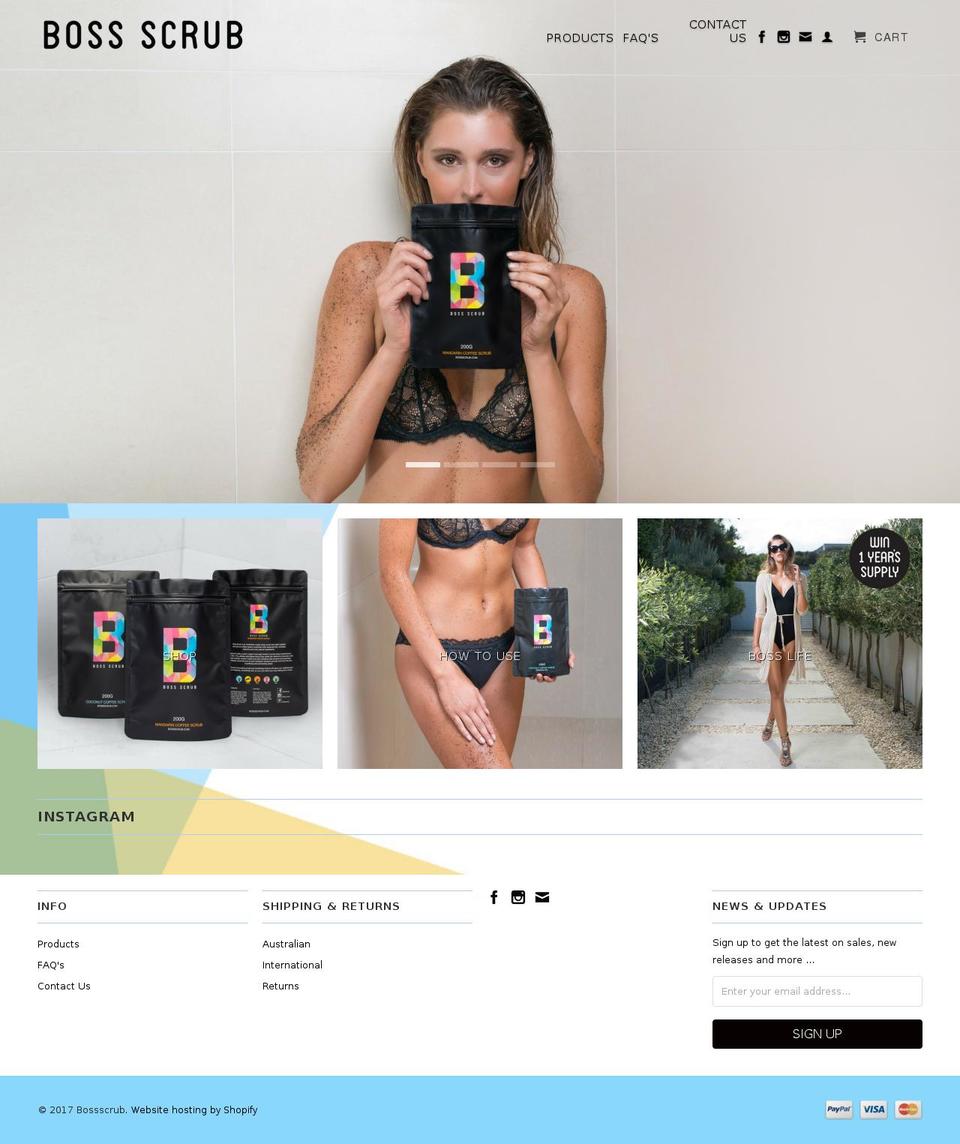 bossscrub.com shopify website screenshot