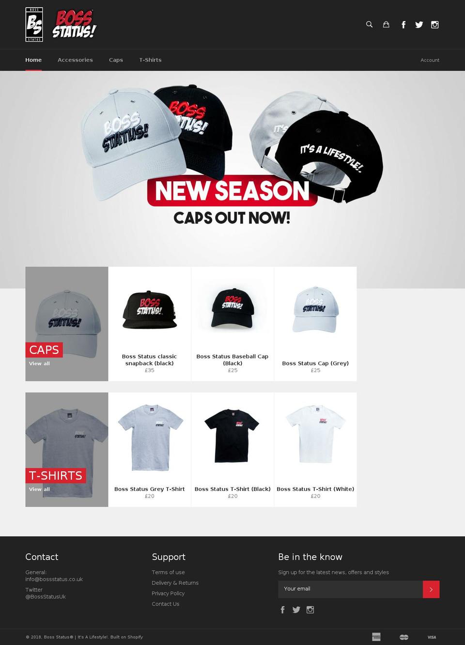 bossstatus.co.uk shopify website screenshot