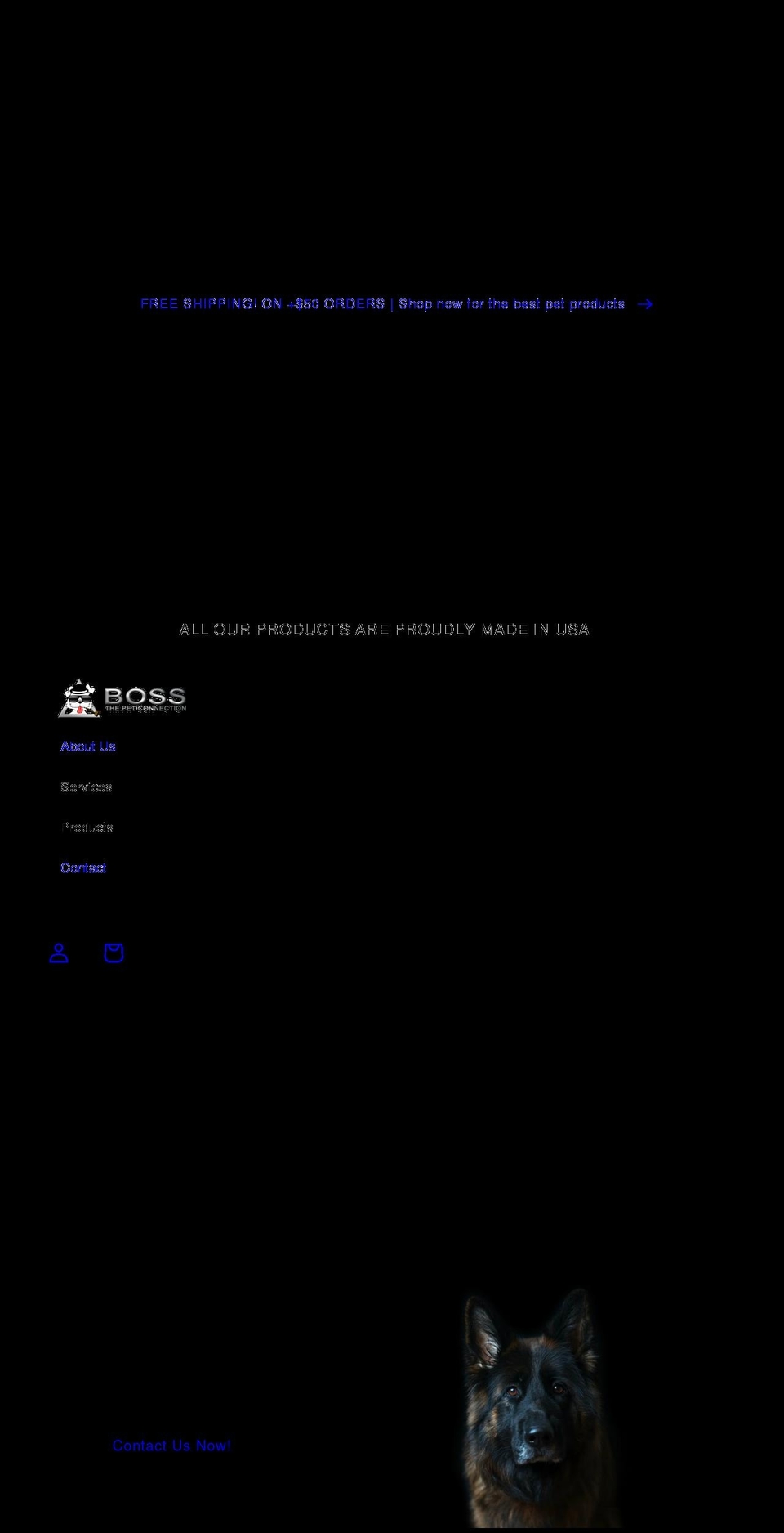 bossthepetconnection.com shopify website screenshot
