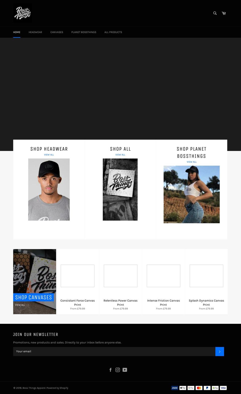 bossthings.co.uk shopify website screenshot