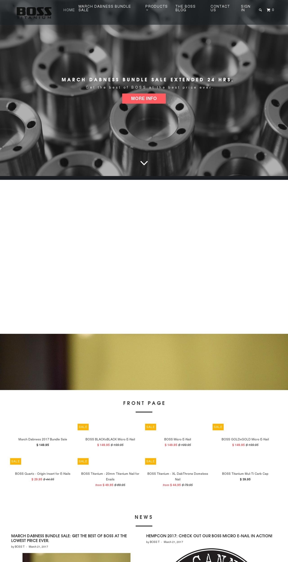 bosstitanium.com shopify website screenshot
