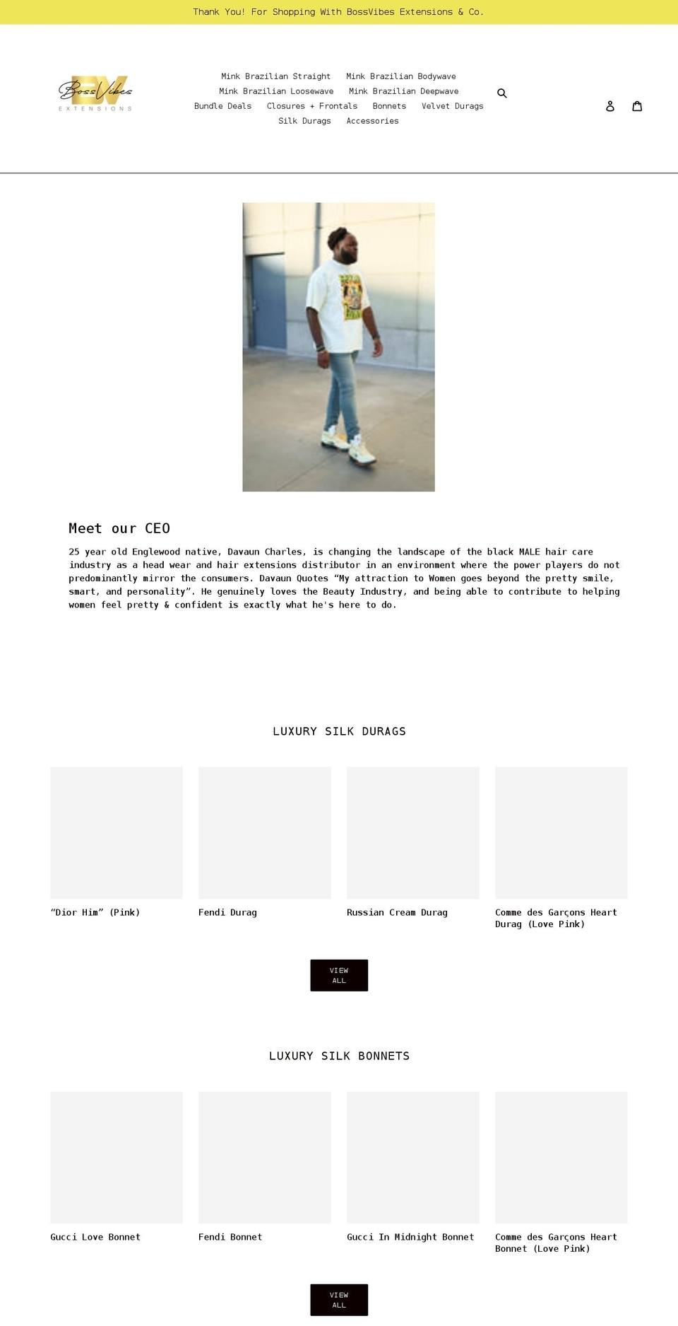 bossvibesextensions.com shopify website screenshot