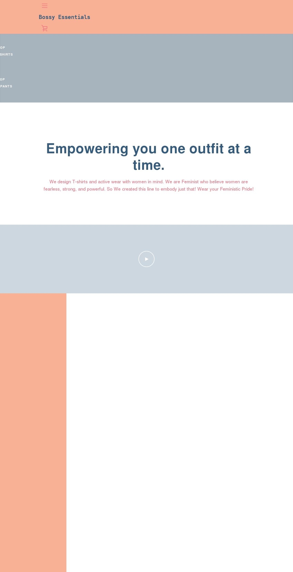 bossyessentials.com shopify website screenshot