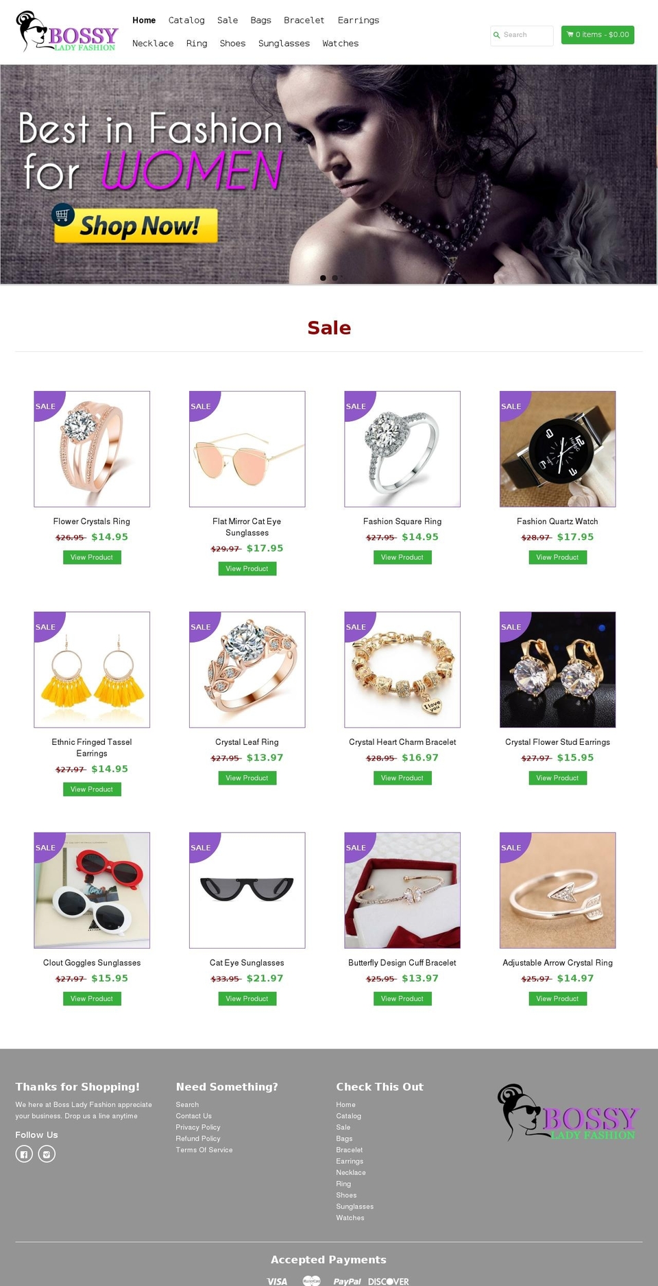 bossyladyfashion.com — Shopify storefront screenshot