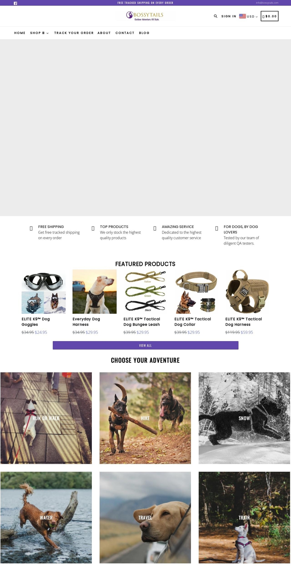 New Website - Shopify theme site example bossytails.com