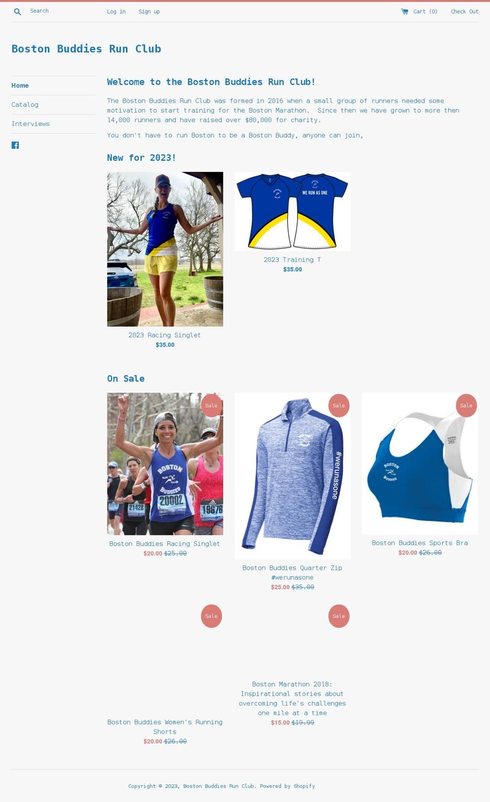 bostonbuddiesrunclub.com shopify website screenshot