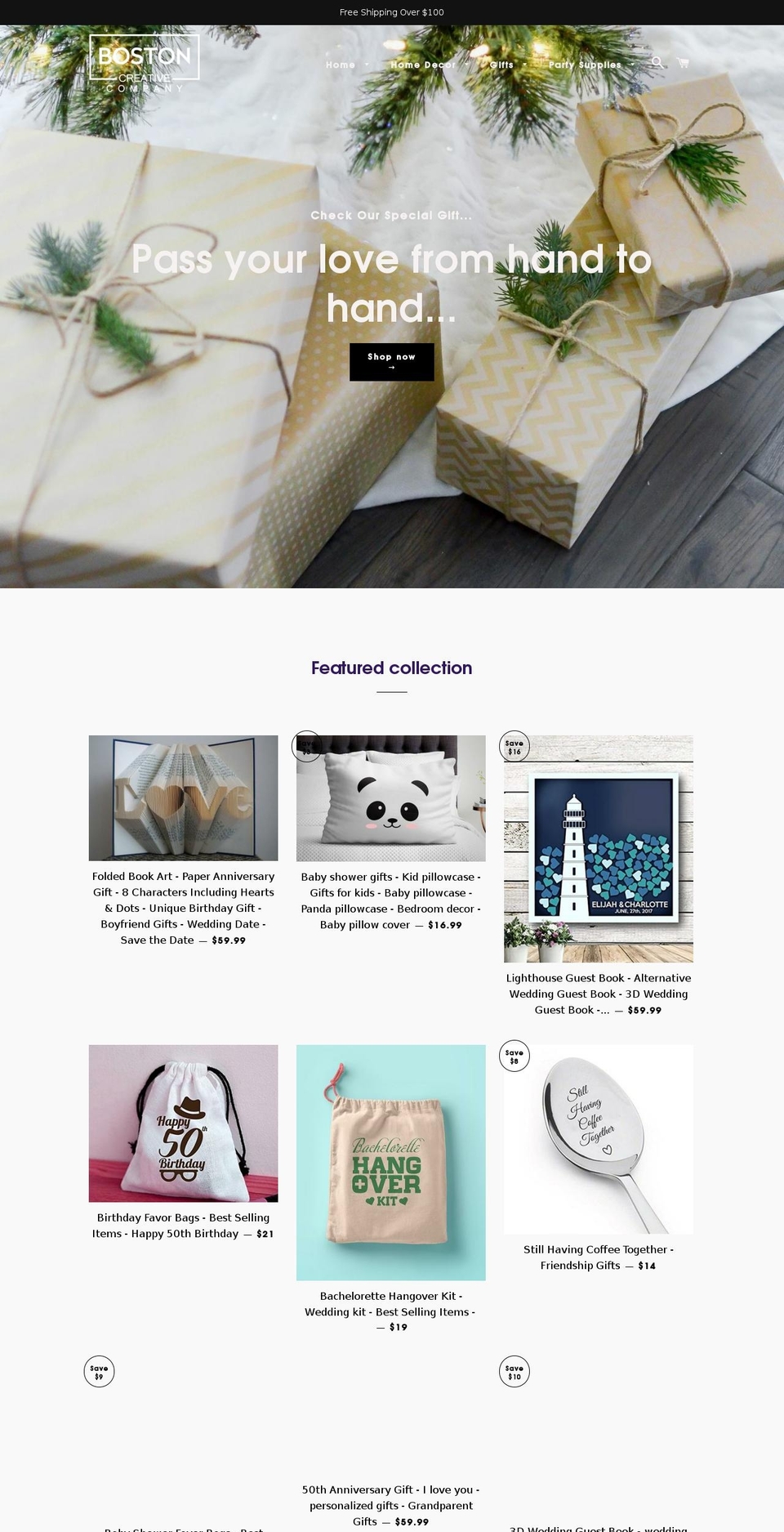 bostoncreativeproducts.com shopify website screenshot