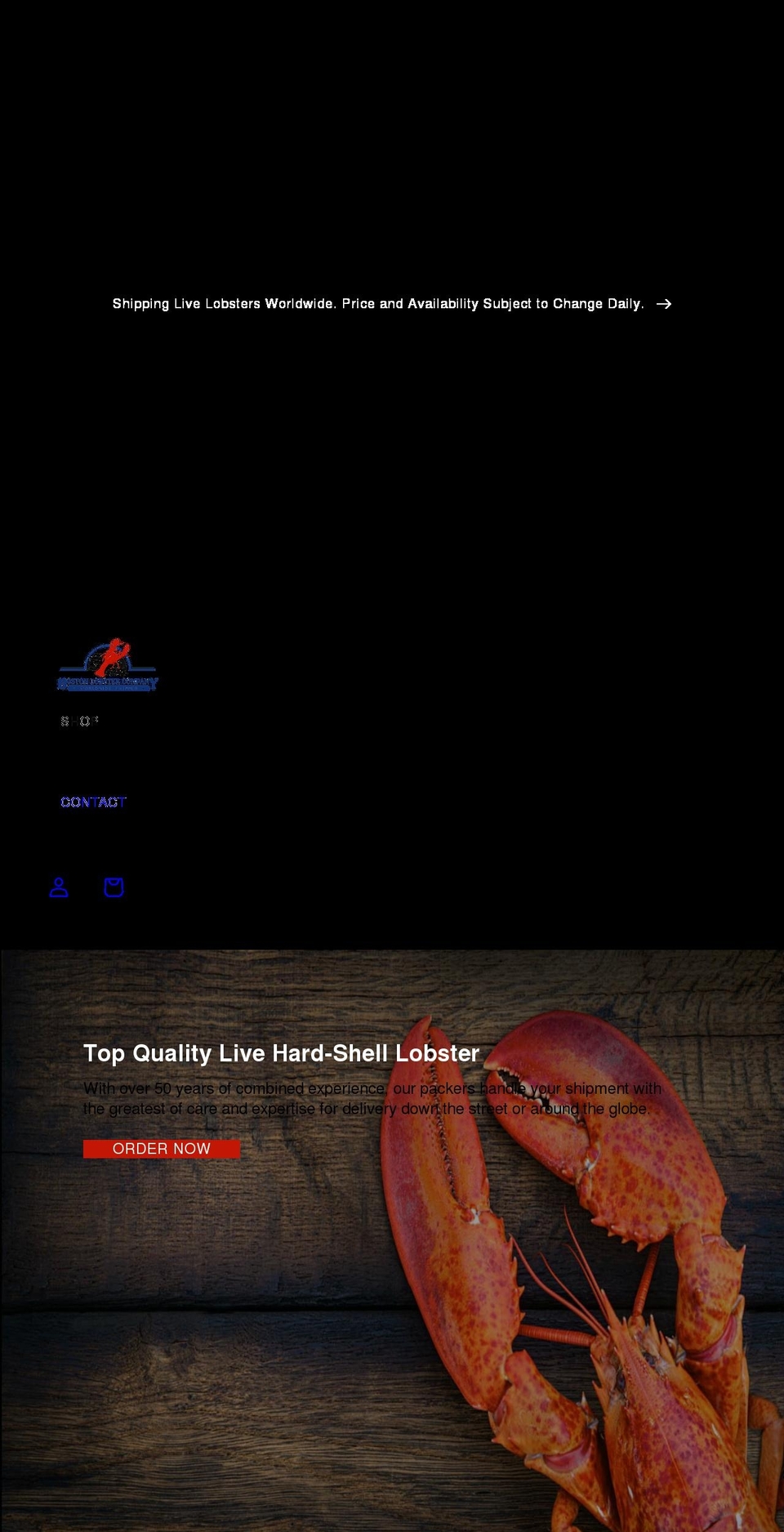 bostonlobstercompany.com shopify website screenshot