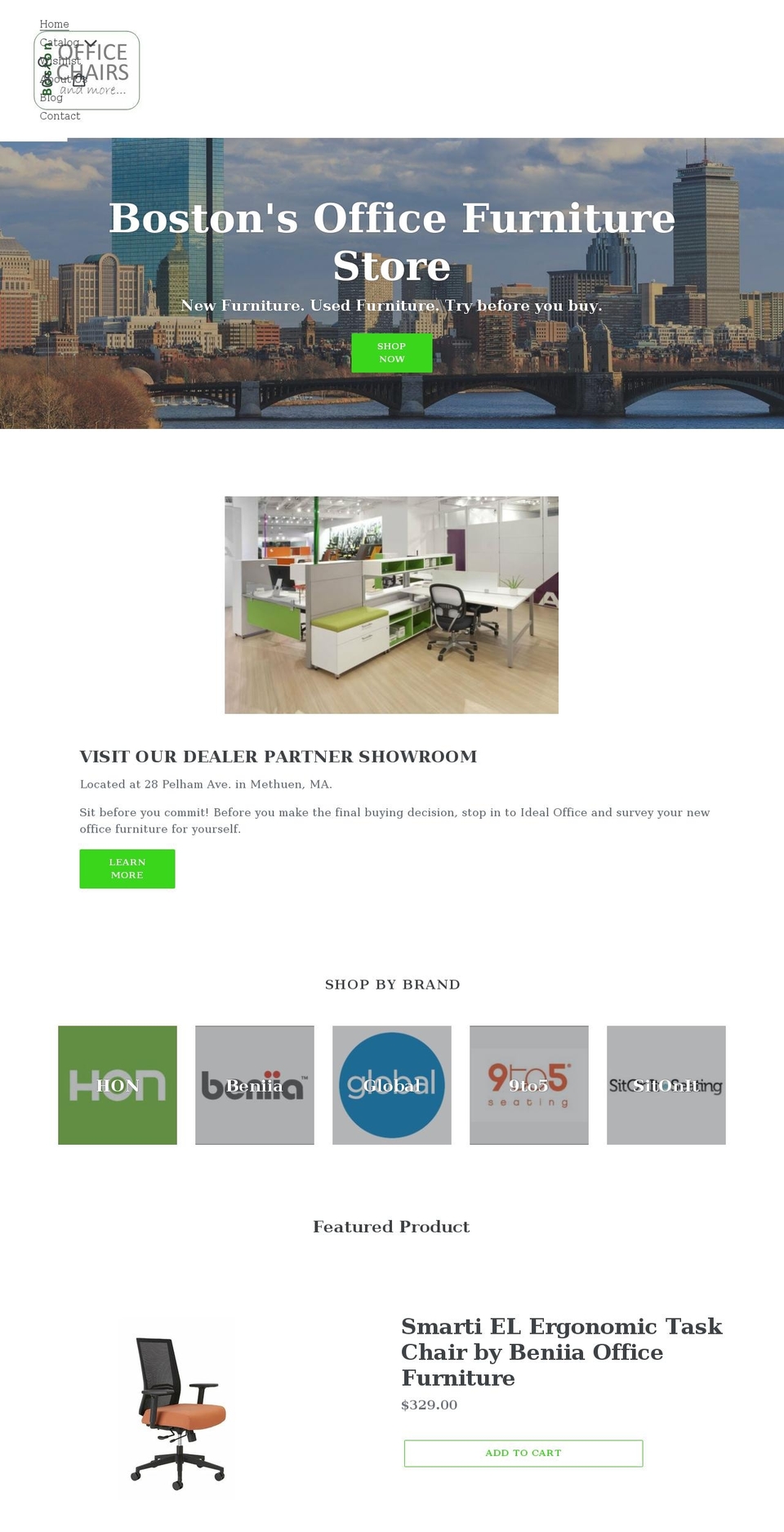bostonofficechair.com shopify website screenshot