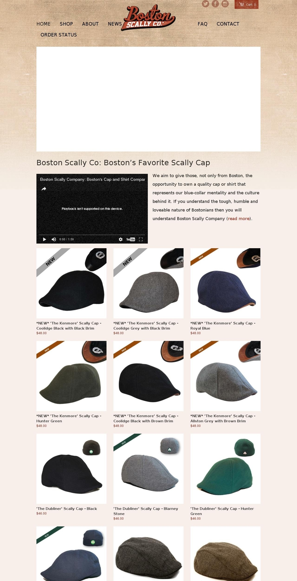 bostonscally.com shopify website screenshot