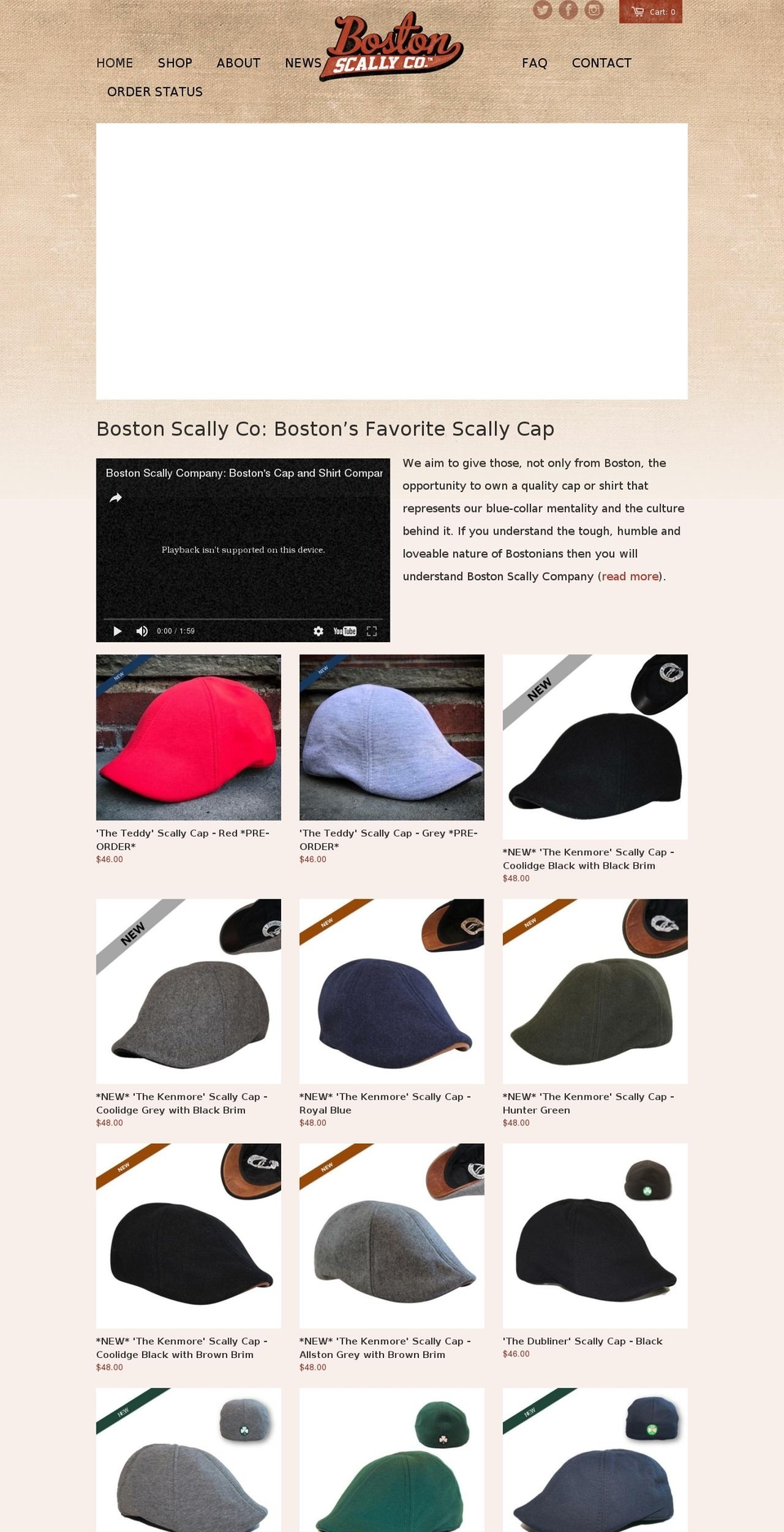 bostonscallycompany.com shopify website screenshot