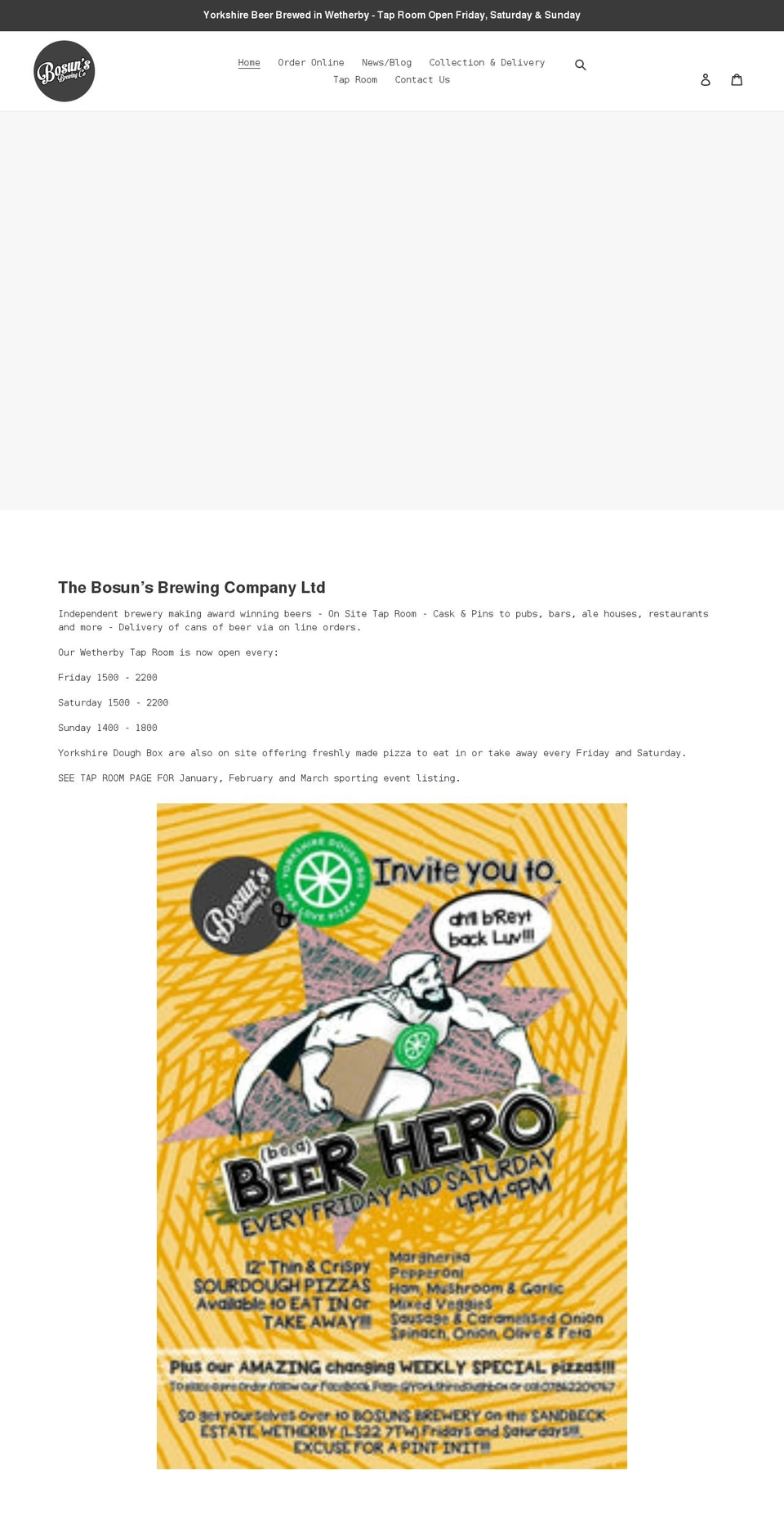 bosunsbrewery.com shopify website screenshot