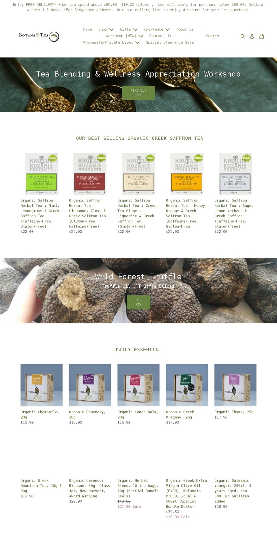 botanatea.com shopify website screenshot