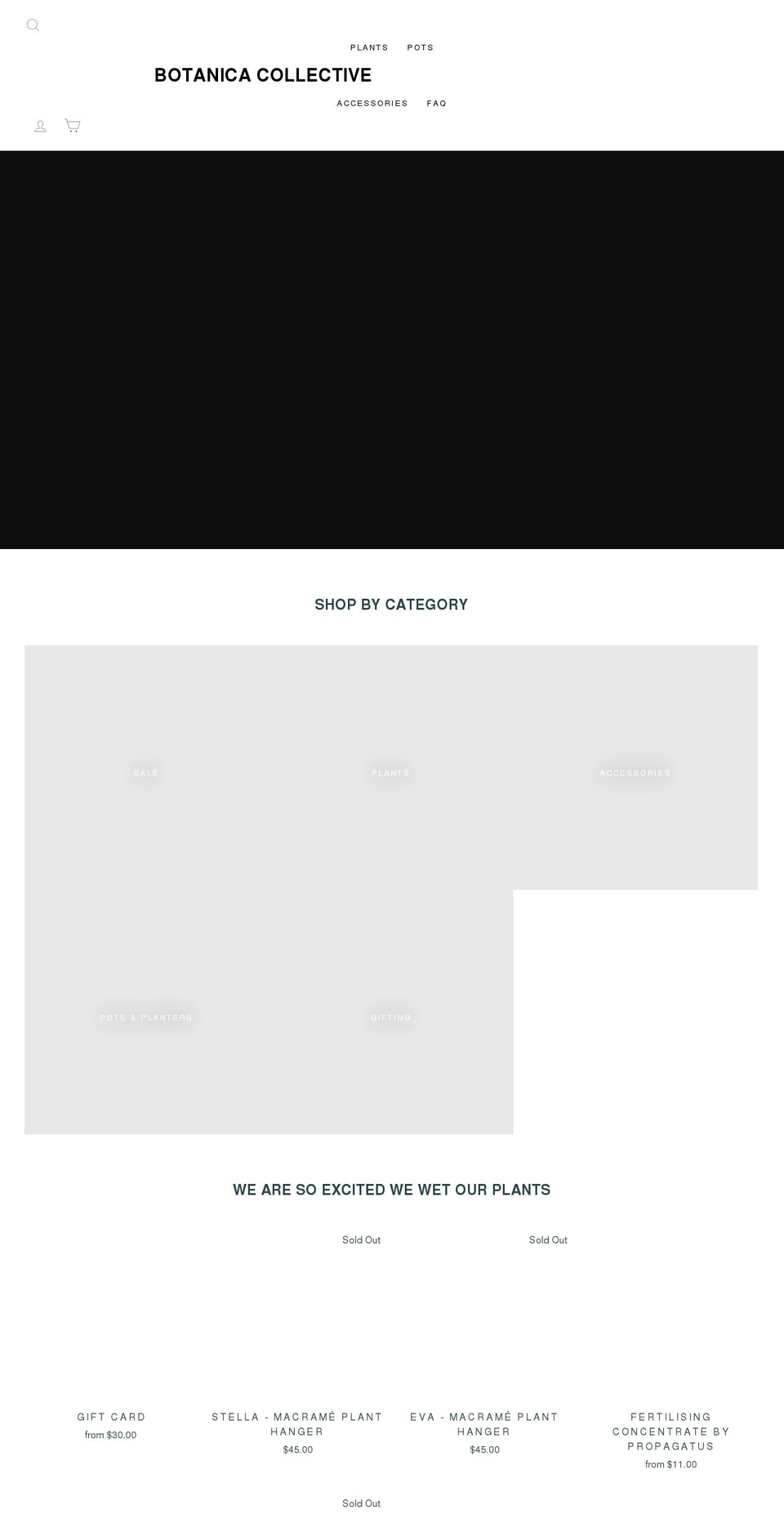 botanicacollective.shop shopify website screenshot