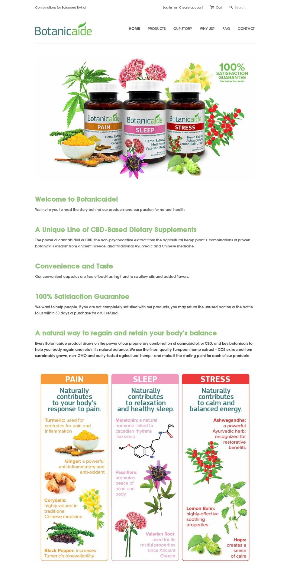 botanicaide.com shopify website screenshot