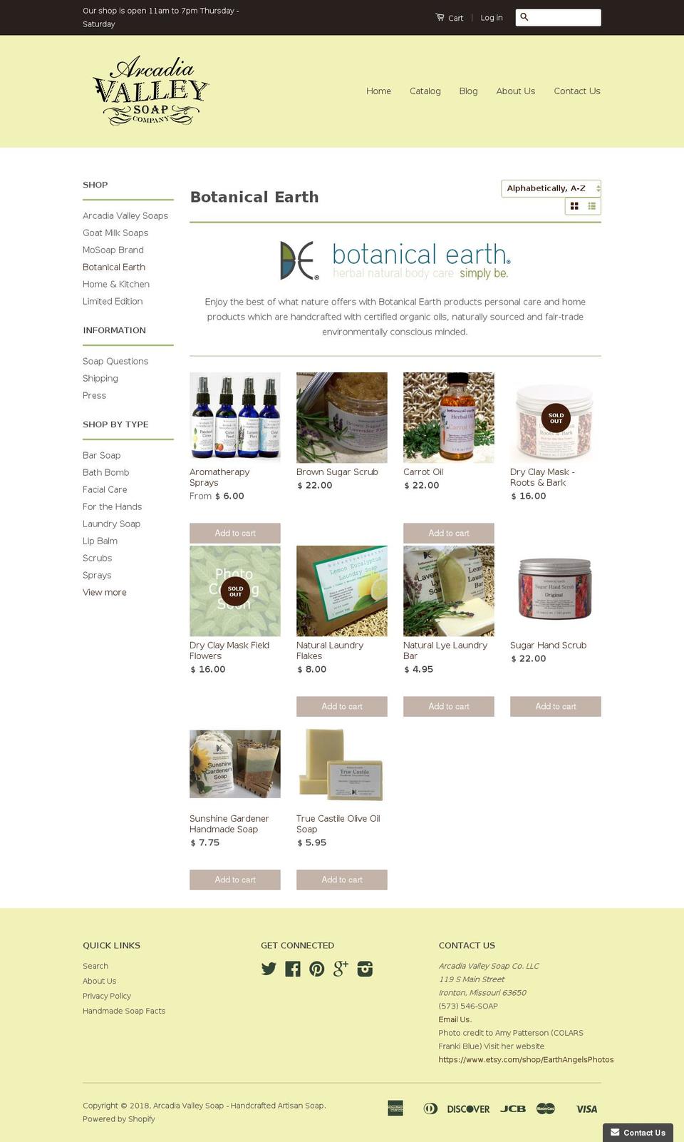 botanical-earth.com — Shopify storefront screenshot