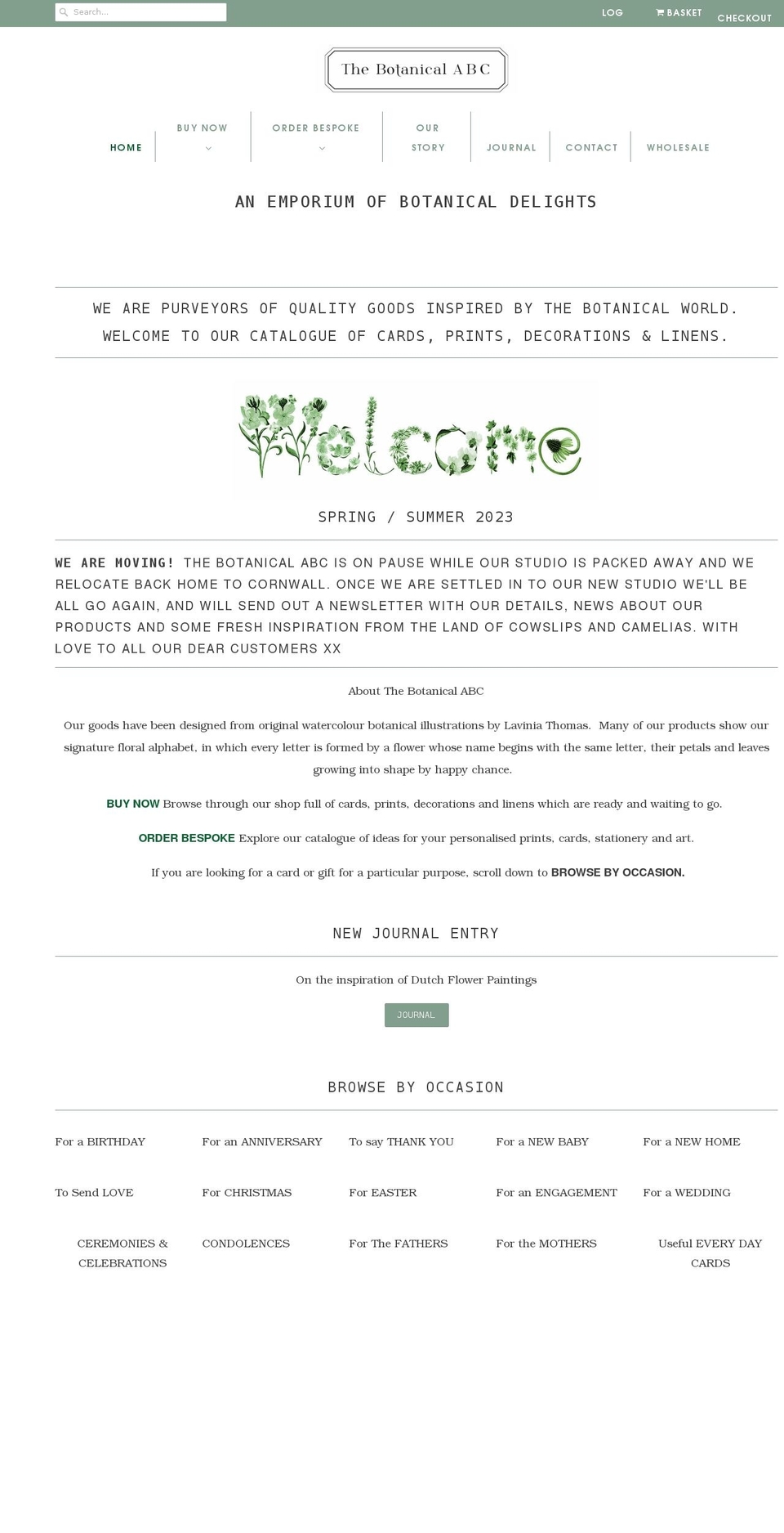 botanicalabc.com shopify website screenshot