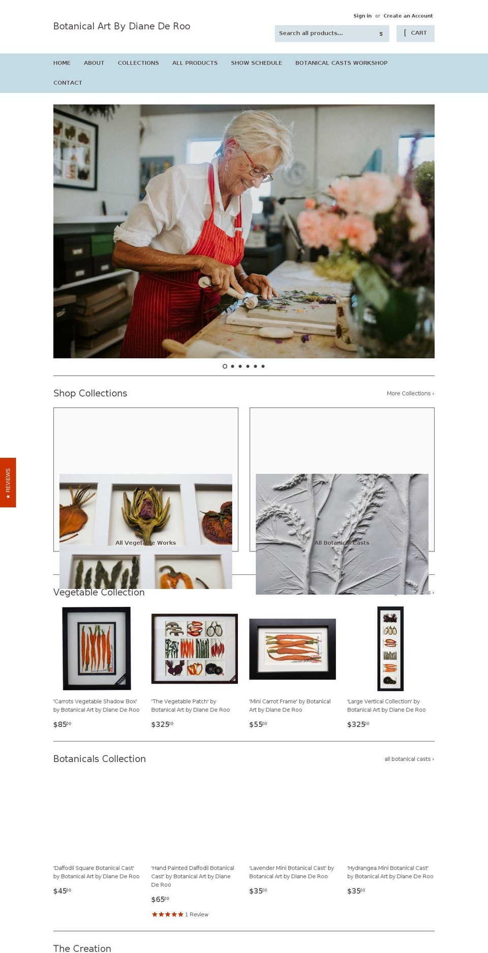 botanicalartbydiane.ca shopify website screenshot