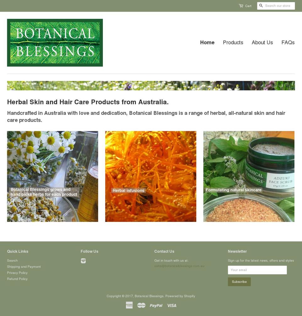 botanicalblessings.com.au shopify website screenshot