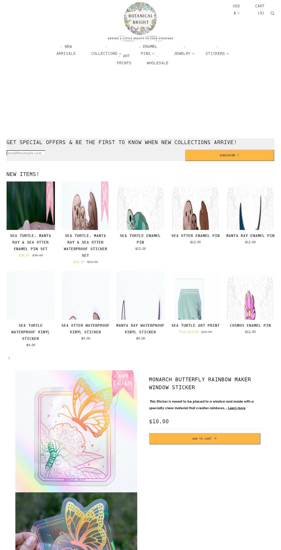 botanicalbright.net shopify website screenshot