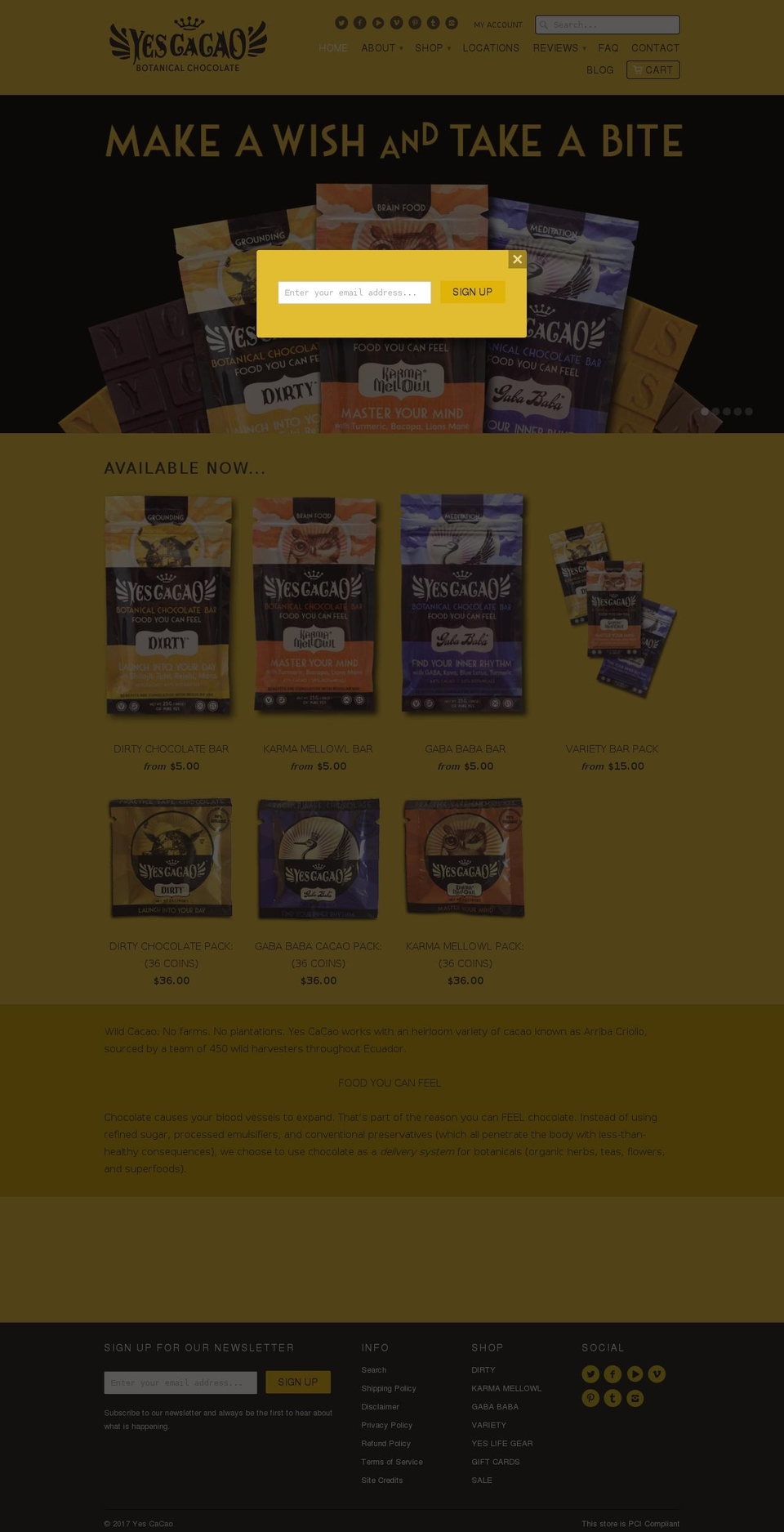botanicalchocolate.com shopify website screenshot