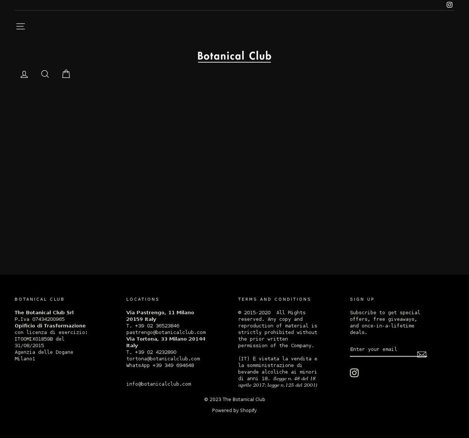 botanicalclub.com shopify website screenshot