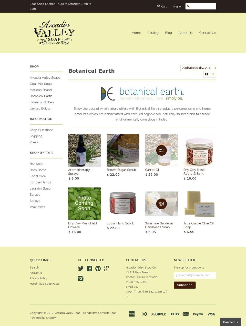 botanicalearth.info shopify website screenshot