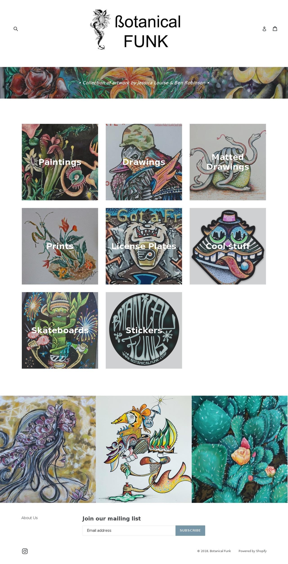 botanicalfunk.com shopify website screenshot