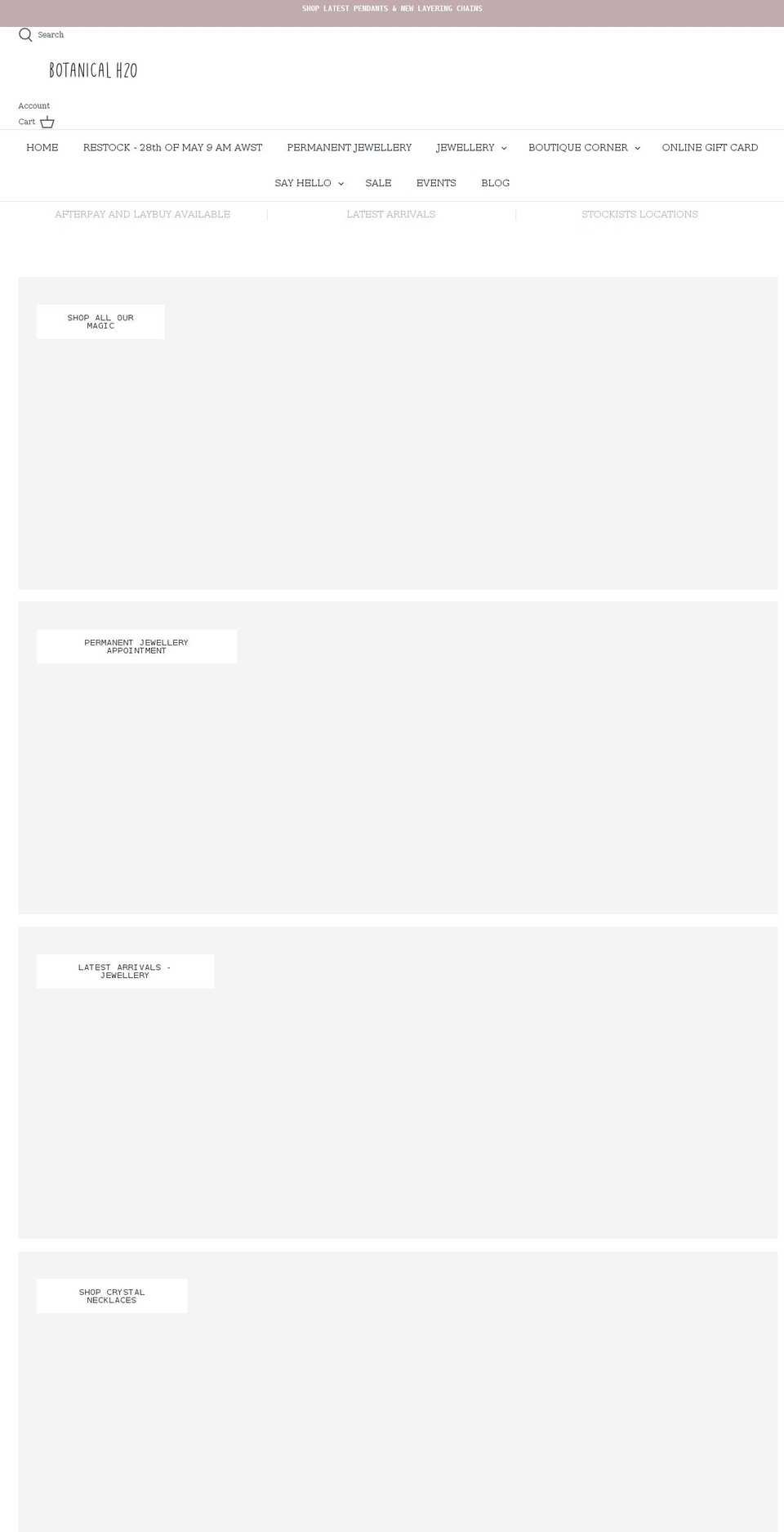 botanicalh2o.com.au shopify website screenshot